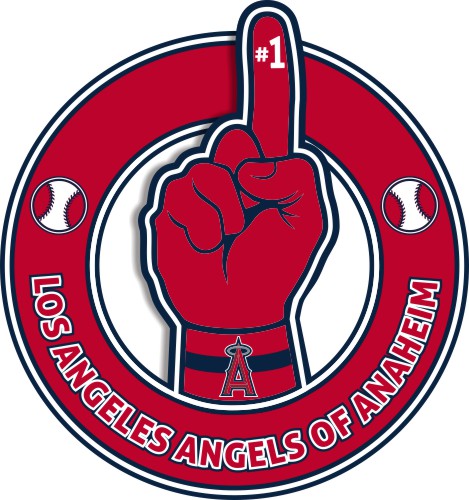 Number One Hand Los Angeles Angels of Anaheim logo iron on paper